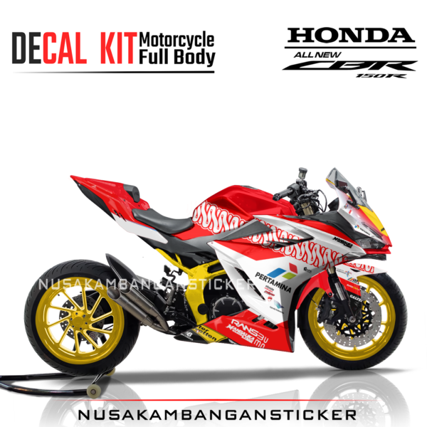 Decal Stiker CBR 150 New 2021 Mandalika Racing Team Merah