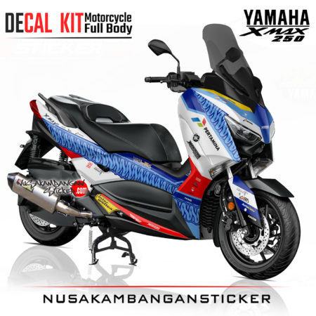 Decal Sticker Yamaha XMAX 250 Mandalika Racing Team Biru Stiker Full Body