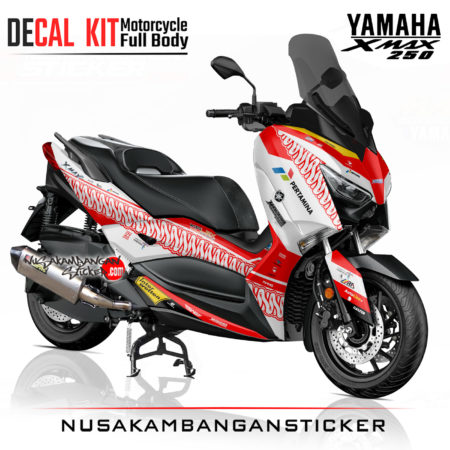 Decal Sticker Yamaha XMAX 150 Mandalika Racing Team merah