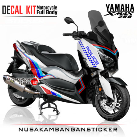 Decal Sticker Yamaha Xmax 250 Bmw Police Putih Stiker Full Body