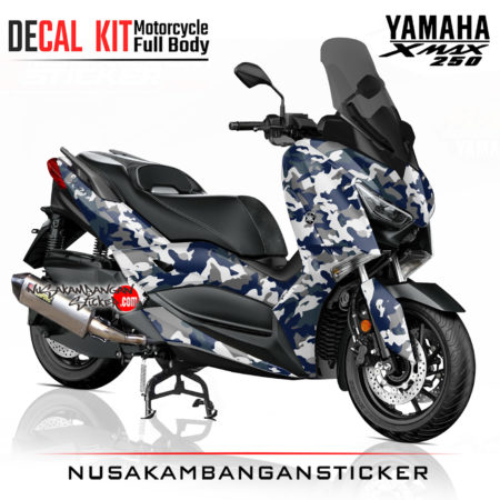 Decal Sticker Yamaha Xmax Kamuflage biru