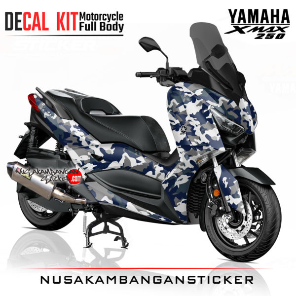 Decal Sticker Yamaha Xmax 250 Kamuflage biru Stiker Full Body
