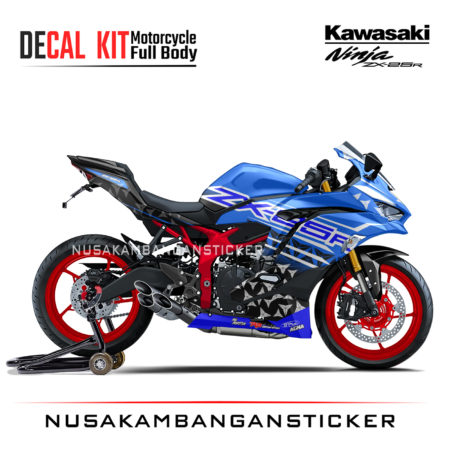 Decal Stiker Kawasaki Ninja ZX25R Blue Star Sticker Full Body Nusakambangansticker