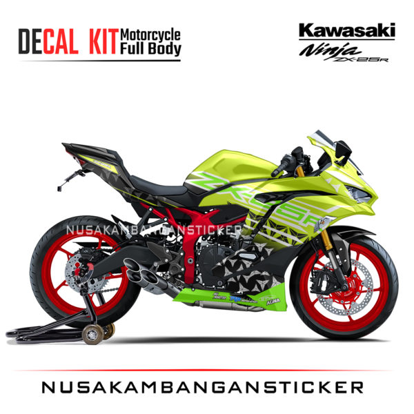 Decal Stiker Kawasaki Ninja ZX25R Green Lime Star Sticker Full Body Nusakambangansticker