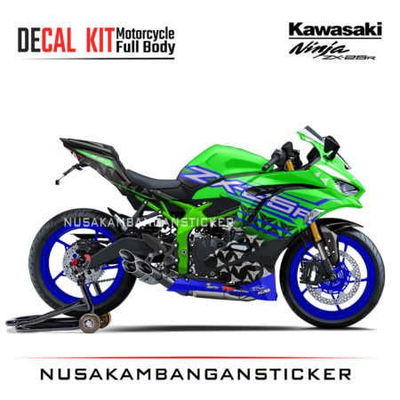 Decal Stiker Kawasaki Ninja ZX25R Green Star Sticker Full Body Nusakambangansticker