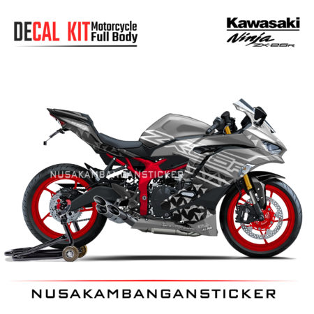 Decal Stiker Kawasaki Ninja ZX25R Grey Star Sticker Full Body Nusakambangansticker