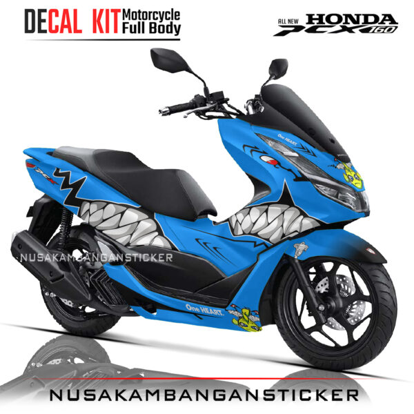 DECAL KIT STICKER HONDA PCX 160 LIVERY SHARKS ONE HEART TOSCA01 NUSAKAMBANGANSTICKER