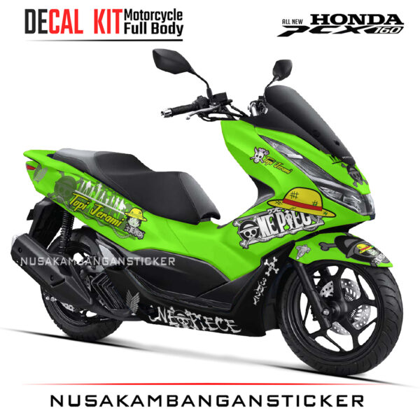 DECAL KIT STICKER HONDA PCX 160 ONE PIECE HIJAU01 NUSAKAMBANGANSTICKER