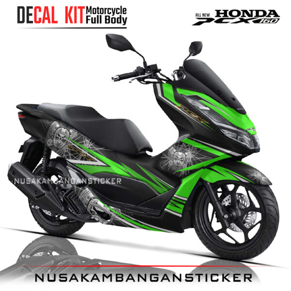 DECAL KIT STICKER HONDA PCX 160 RINGS SKULL RACING HIJAU04 NUSAKAMBANGANSTICKER