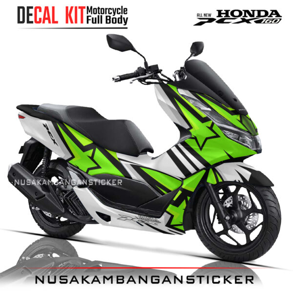 DECAL KIT STICKER HONDA PCX 160 STARS GREEN02 RACING NUSAKAMBANGANSTICKER