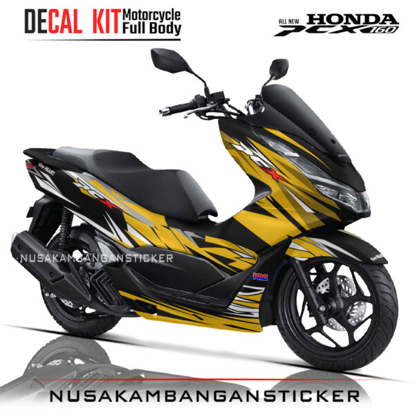 DECAL KIT STICKER HONDA PCX 160 STREET HRC RACING YELLOW04 NUSAKAMBANGANSTICKER