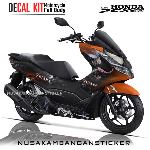 DECAL KIT STICKER HONDA PCX 160 VENOM BLACK HEAD OREN04 NUSAKAMBANGANSTICKER