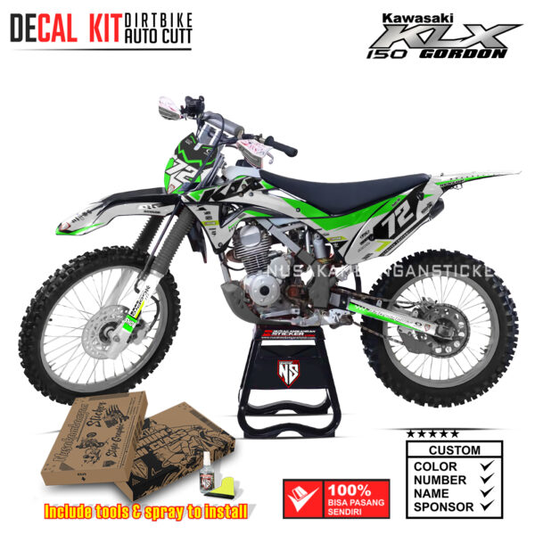 DECAL KIT STICKER KAWASAKI KLX 150 GORDON ADIDAS BLUE RACING GREEN02