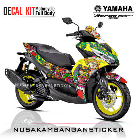 Decal-All New Aerox Connected 155 Barong Kuning 02 Sticker Full Body Nusakambangan Sticker