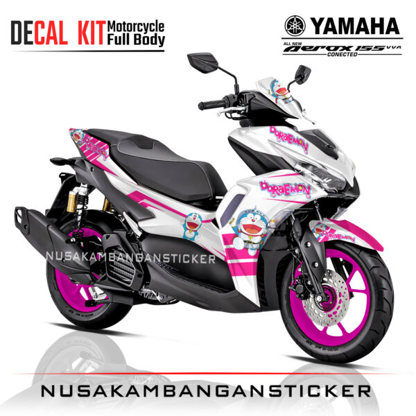 Decal-All New Aerox Connected 155 Doraemon Pink 03 Sticker Full Body Nusakambangan Sticker