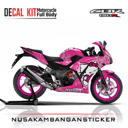 Decal Sticker CBR 150 K45 pink hello kity Stiker Full Body Nusakambangansticker