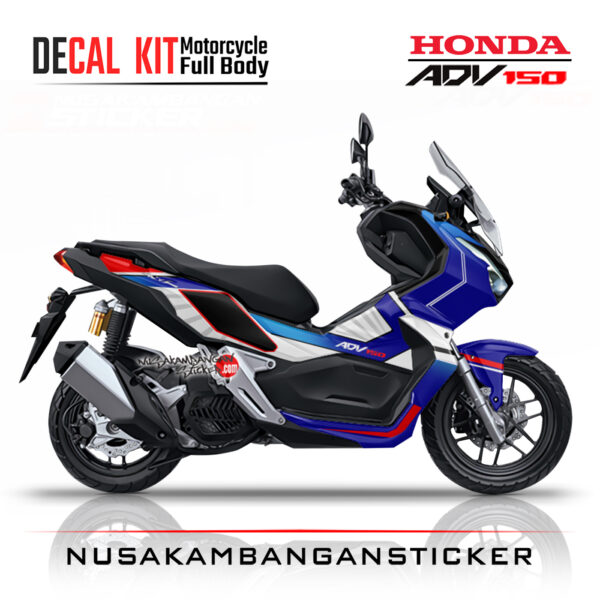 Decal Sticker Honda ADV 150 Biru Putih Stiker Full Body Nusakambangansticker