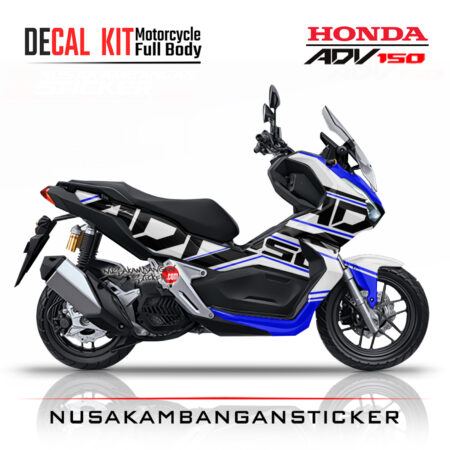 Decal Sticker Honda ADV 150 Blue Sporty Stiker Full Body Nusakambangansticker