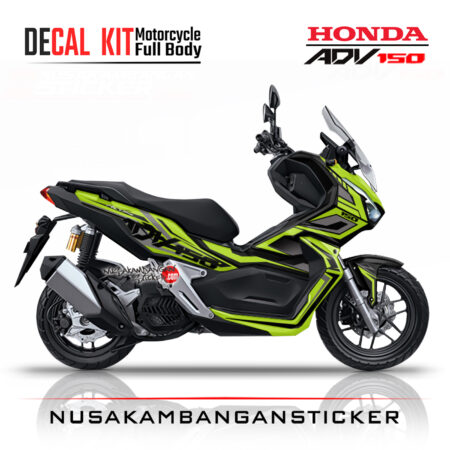 Decal Sticker Honda ADV 150 Grafis Hitam Hijau Graphickit Stiker Full Body Nusakambangansticker