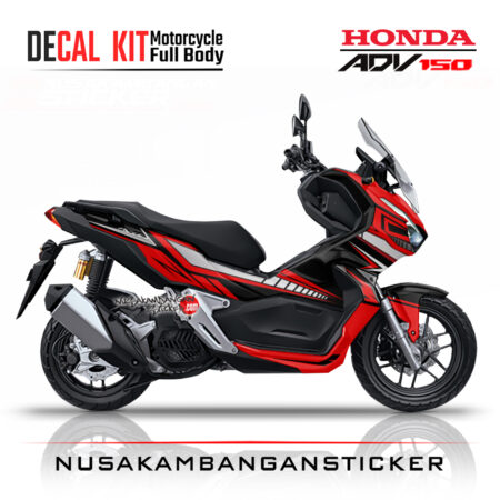 Decal Sticker Honda ADV 150 Grafis Merah 02 Stiker Full Body Nusakambangansticker