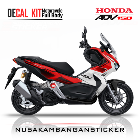 Decal Sticker Honda ADV 150 Grafis Merah 03 Stiker Full Body Nusakambangansticker