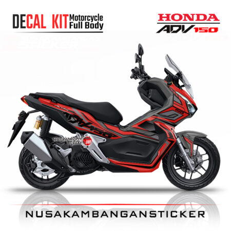 Decal Sticker Honda ADV 150 Grafis Merah Graphickit Stiker Full Body Nusakambangansticker
