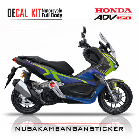 Decal Sticker Honda ADV 150 Grey Blue Stiker Full Body Nusakambangansticker