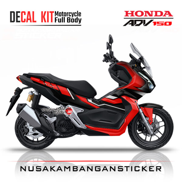 Decal Sticker Honda ADV 150 Hitam Merah Stiker Full Body Nusakambangansticker