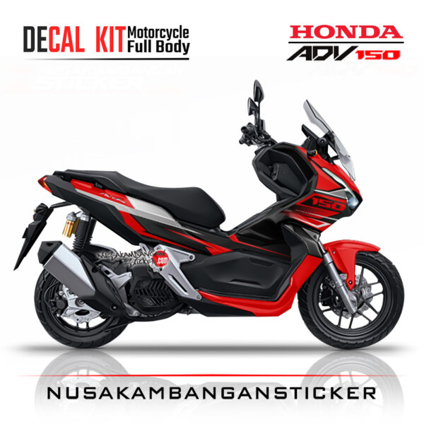 Decal Sticker Honda ADV 150 Merah Hitam 01 Stiker Full Body Nusakambangansticker
