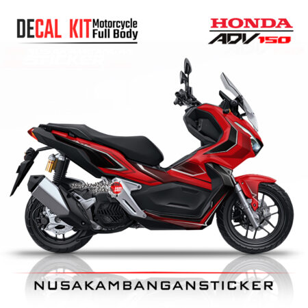 Decal Sticker Honda ADV 150 Merah Hitam Stiker Full Body Nusakambangansticker
