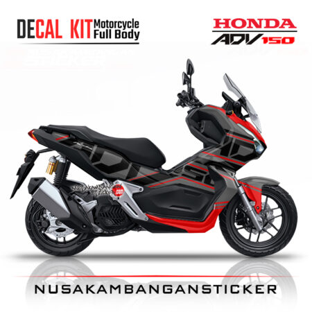 Decal Sticker Honda ADV 150 Red Sporty Stiker Full Body Nusakambangansticker