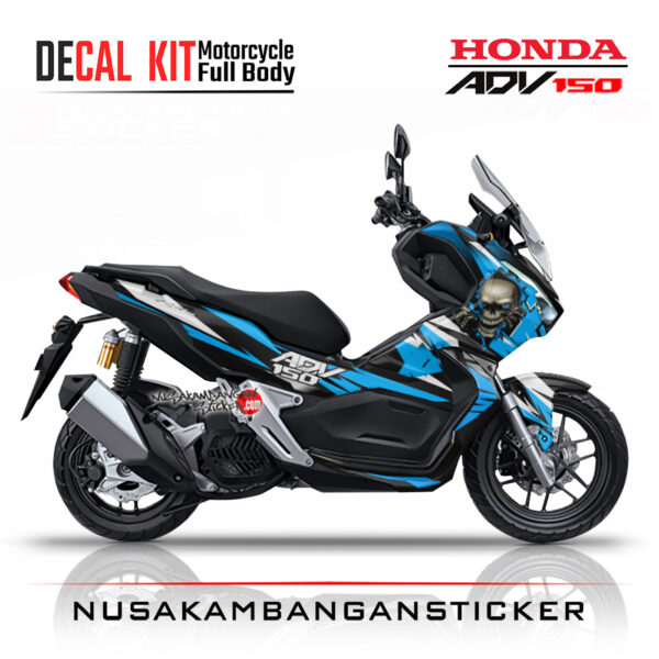 Decal Sticker Honda ADV 150 Skul Biru Tosca Stiker Full Body Nusakambangansticker