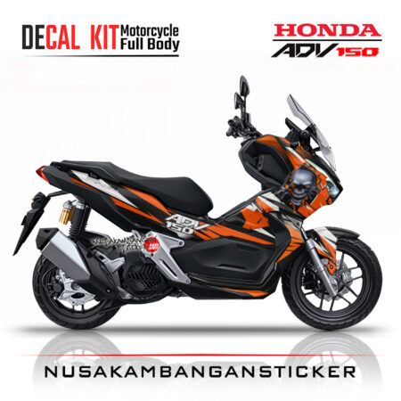 Decal Sticker Honda ADV 150 Skul Oren Stiker Full Body Nusakambangansticker