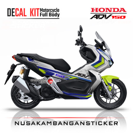 Decal Sticker Honda ADV 150 White Blue 01 Stiker Full Body Nusakambangansticker