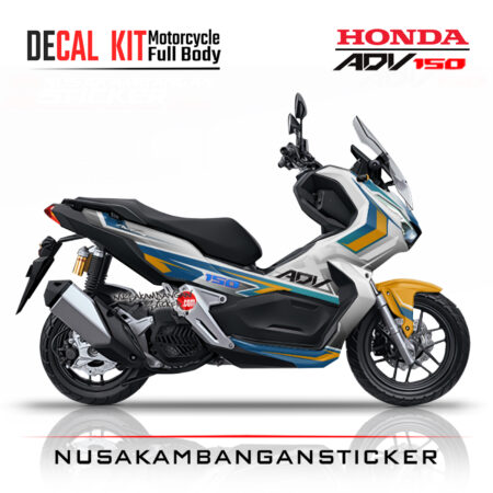 Decal Sticker Honda ADV 150 White Blue Stiker Full Body Nusakambangansticker
