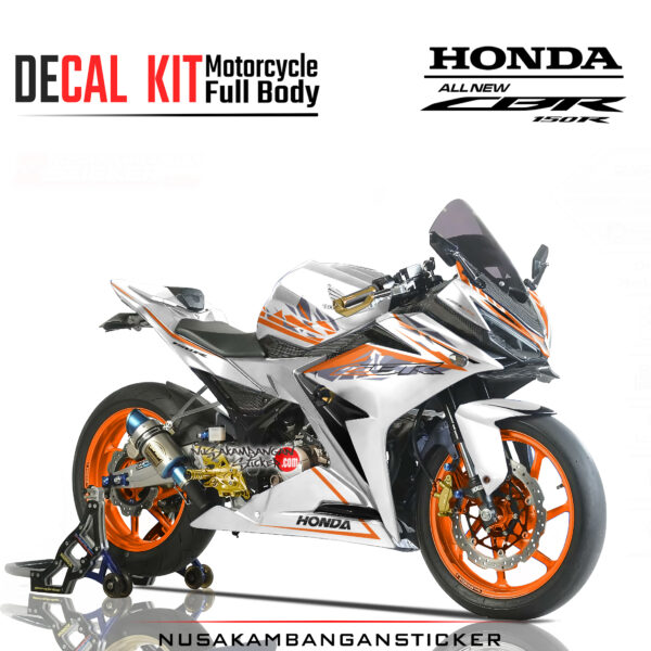Decal Sticker Honda CBR 150 R All New Grapic kit putih orens modifikasi Stiker Full Body Nusakambangansticker