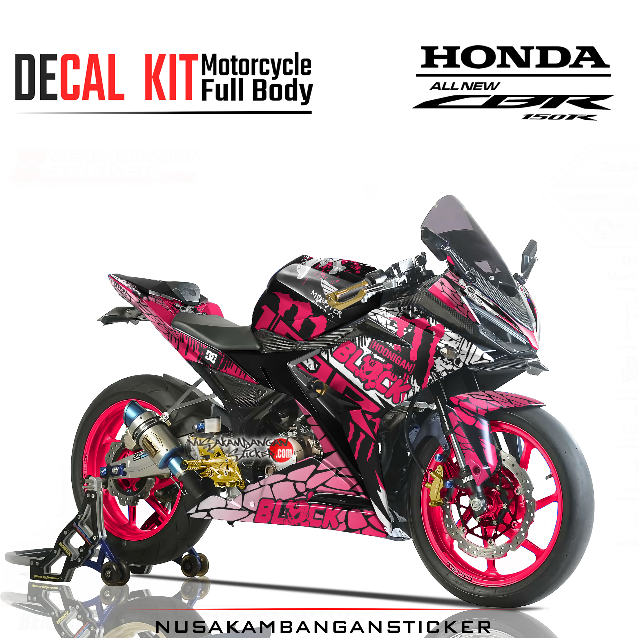 Decal Sticker Honda CBR 150 R All New Hoonigan Kenblok Pink Modifikasi Stiker Full Body Nusakambangansticker Nusakambangan Sticker