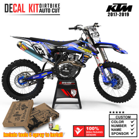Decal Sticker Kit Dirtbike KTM 2017 - 2019 Kit Boxer Blue Nusakambangansticker