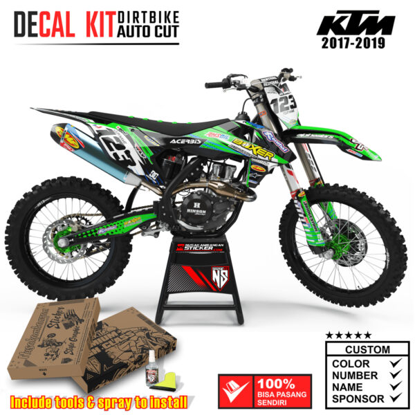Decal Sticker Kit Dirtbike KTM 2017 - 2019 Kit Boxer Green Nusakambangansticker