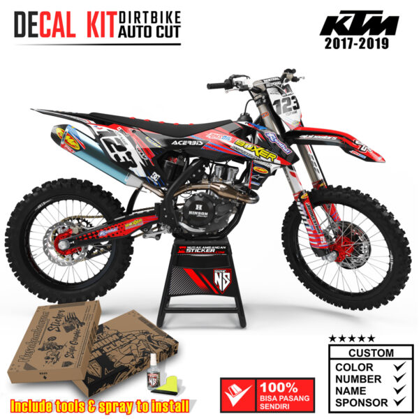 Decal Sticker Kit Dirtbike KTM 2017 - 2019 Kit Boxer Red Nusakambangansticker