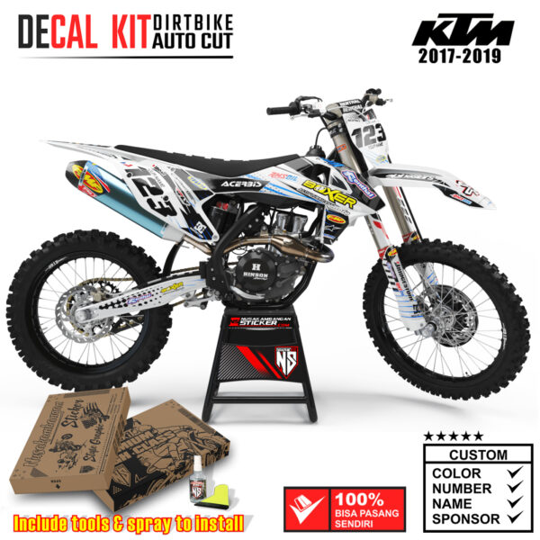 Decal Sticker Kit Dirtbike KTM 2017 - 2019 Kit Boxer White Nusakambangansticker