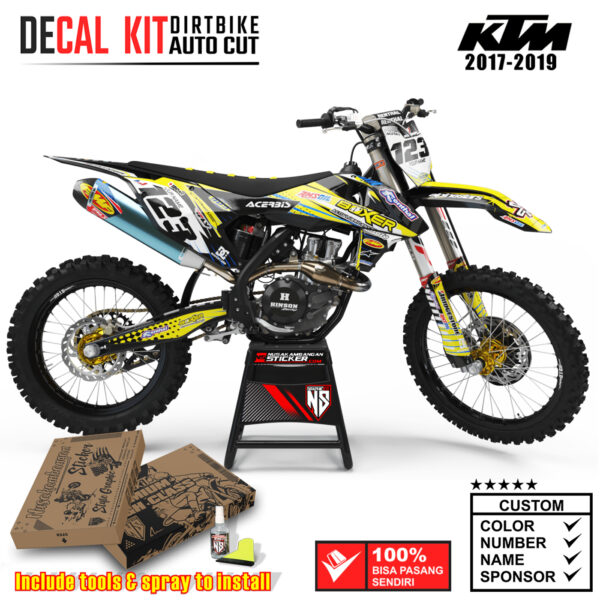 Decal Sticker Kit Dirtbike KTM 2017 - 2019 Kit Boxer Yelow Nusakambangansticker