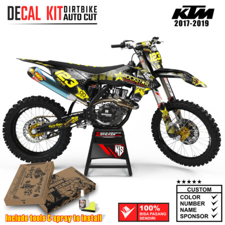 Decal Sticker Kit Dirtbike KTM 2017 - 2019 Kit Two two Mtrsprt Black Nusakambangansticker