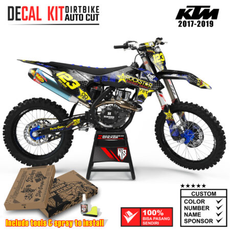 Decal Sticker Kit Dirtbike KTM 2017 - 2019 Kit Two two Mtrsprt Strip Blue Nusakambangansticker