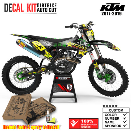 Decal Sticker Kit Dirtbike KTM 2017 - 2019 Kit Two two Mtrsprt Strip Green Nusakambangansticker