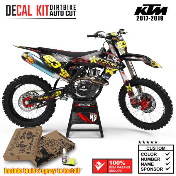 Decal Sticker Kit Dirtbike KTM 2017 - 2019 Kit Two two Mtrsprt Strip Red Nusakambangansticker