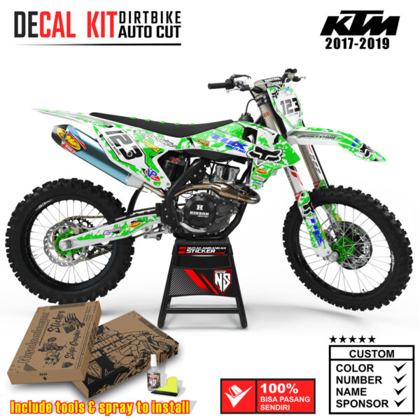 Decal Sticker Kit Dirtbike KTM 2017 - 2019 Kit Work Green Nusakambangansticker
