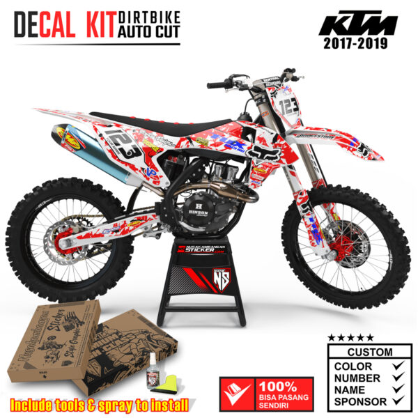 Decal Sticker Kit Dirtbike KTM 2017 - 2019 Kit Work Red Nusakambangansticker