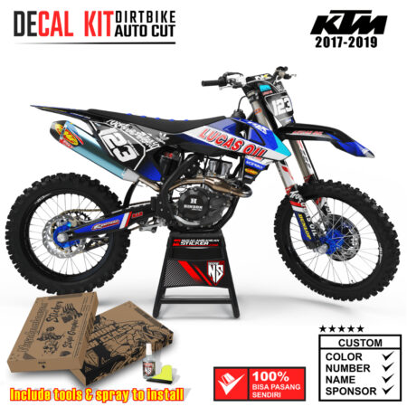 Decal Sticker Kit Dirtbike KTM 2017 - 2019 Lucas Oil Black Nusakambangansticker