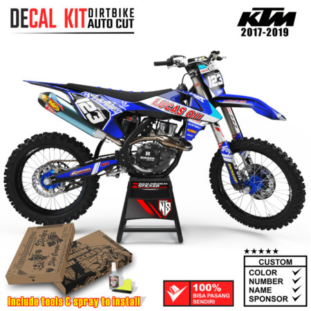 Decal Sticker Kit Dirtbike KTM 2017 - 2019 Lucas Oil Blue Nusakambangansticker